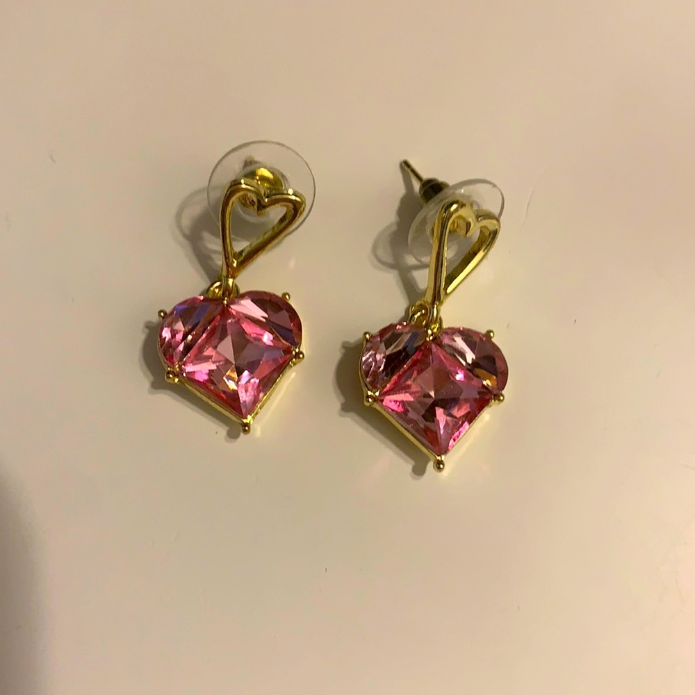 Heart earrings -never worn